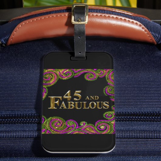 45e verjaardag bagagelabel (Voorkant Insitu 2)