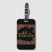 45e verjaardag bagagelabel (Voorkant (verticaal))