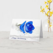 45e verjaardag Blauwe Roos en Parels Kaart (Gele Bloem)