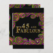 45e verjaardag  briefkaart (Voorkant / Achterkant)