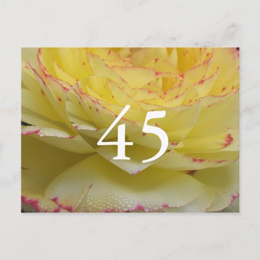 45e verjaardag briefkaart (Voorkant)