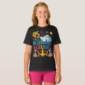 45e verjaardag Cruise B-Day Party Meisje T-shirt (Voorkant volledig)