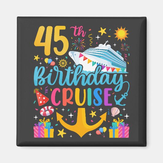 45e verjaardag Cruise B-Day Party Square Magneet (Voorkant)