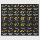 45e verjaardag: Elegant Luxe Faux Gold Look # Cadeaupapier (Vlak)