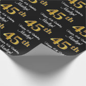 45e verjaardag: Elegant Luxe Faux Gold Look # Cadeaupapier (Hoek)