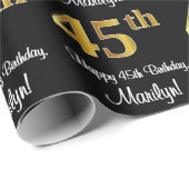 45e verjaardag: Elegant Luxe Faux Gold Look # Cadeaupapier (Rol Hoek)