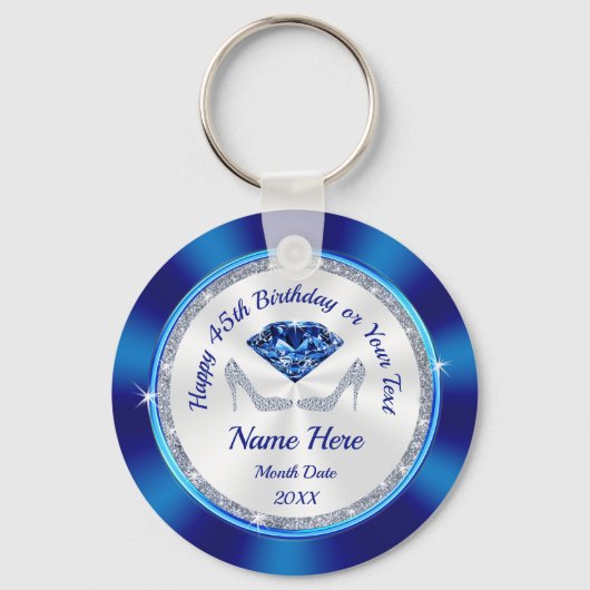 45e verjaardag feestdagen, saffier, hoge hakken sleutelhanger (Voorkant)