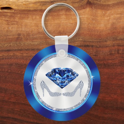 45e verjaardag feestdagen, saffier, hoge hakken sleutelhanger (Achterkant)