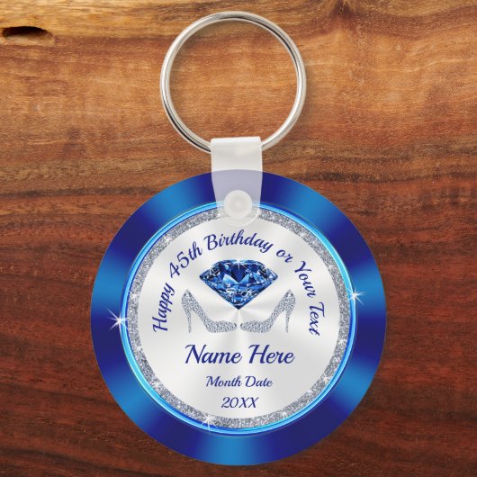 45e verjaardag feestdagen, saffier, hoge hakken sleutelhanger (Voorkant)