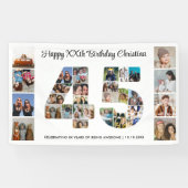 45e verjaardag feestnummer 45 fotocollage spandoek (Horizontaal)