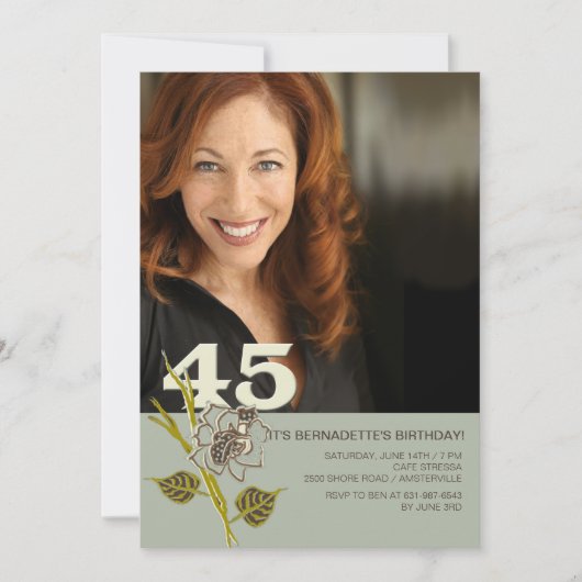 45e verjaardag Foto-uitnodiging Kaart (Voorkant)