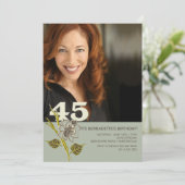 45e verjaardag Foto-uitnodiging Kaart (Staand voorkant)