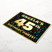 45e verjaardag — Fun, Colorful Music Symbols Folie Uitnodiging (Gedraaid)