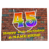 45e verjaardag: Fun, door graffiti geïnspireerde r Groot Cadeauzakje (Voorkant)