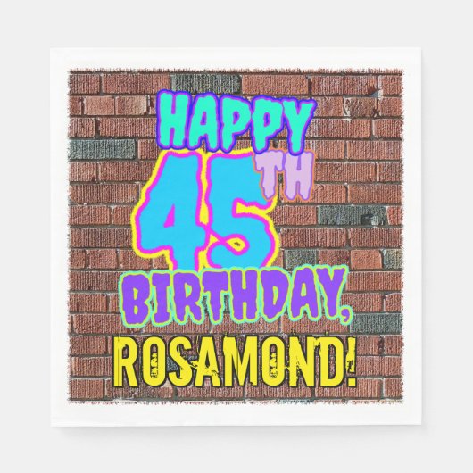 45e verjaardag ~ Fun, door Urban Graffiti geïnspir Servet (Voorkant)