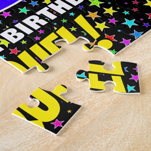 45e verjaardag — Fun, kleurrijk Star Field Pattern Legpuzzel (Zijkant)