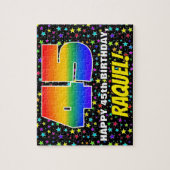 45e verjaardag — Fun, kleurrijk Star Field Pattern Legpuzzel (Verticaal)