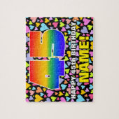 45e verjaardag — Fun, liefhebbende hartvormen + "4 Legpuzzel (Verticaal)