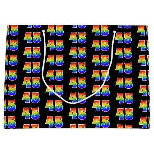 45e verjaardag: Fun Rainbow Event Nummer 45 Patroo Groot Cadeauzakje (Voorkant)