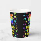 45e verjaardag: Fun Stars Pattern en Rainbow 45 Papieren Bekers (Links)