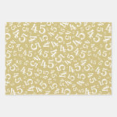 45e verjaardag Gold/White Random Number Pattern 45 Inpakpapier Vel (Voorkant 2)