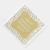45e verjaardag Gold/wit nummerpatroon 45 Servet (Hoek)