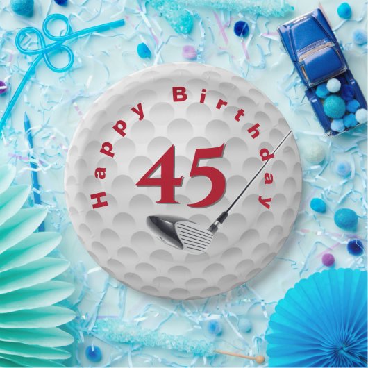 45e verjaardag Golf Ball Design Bord (Feest)