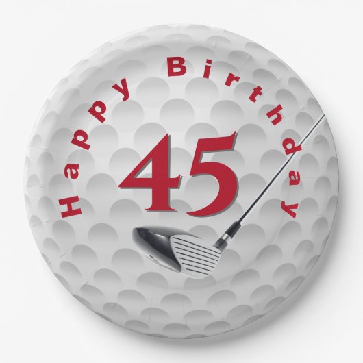 45e verjaardag Golf Ball Design Bord (Voorkant)