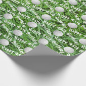 45e verjaardag Golf-ballen op gras-wappapier Cadeaupapier (Hoek)