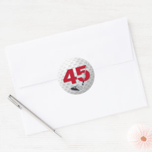 45e verjaardag golfbal ontwerp ronde sticker