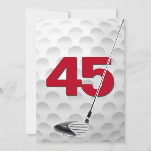 45e verjaardag golfthema kaart (Voorkant)