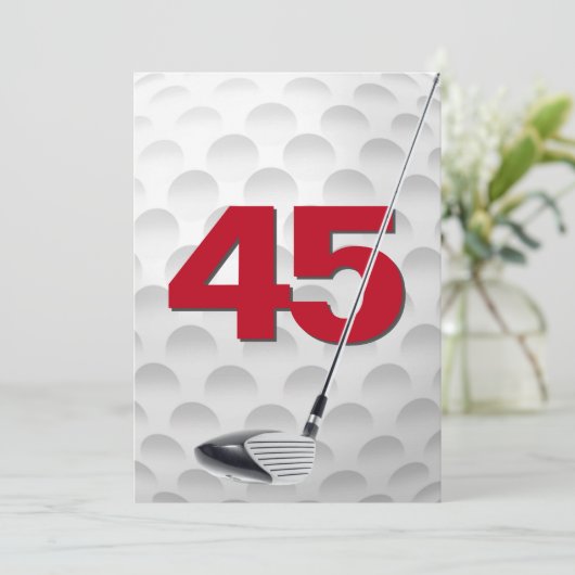 45e verjaardag golfthema kaart (Staand voorkant)