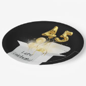 45e verjaardag goudballonnen in witte doos papieren bordje (Gekanteld)