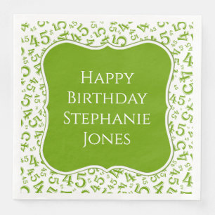 45e verjaardag groen/wit patroon 45 servet