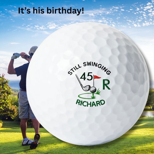 45e verjaardag Heren Monogram naam Golfballen