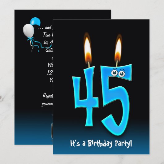 45e verjaardag kaart (Voorkant / Achterkant)