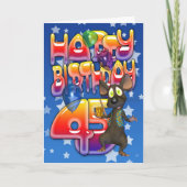 45e verjaardag Kaart, Happy Birthday Kaart (Voorkant)