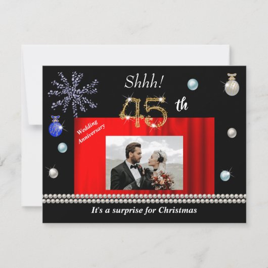 45e verjaardag Kerst Surprise Save the Date Kaart (Voorkant)