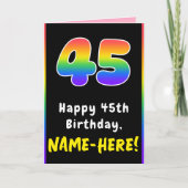 45e verjaardag: kleurrijke regenboog # 45, Naam va Kaart (Voorkant)