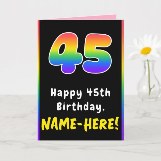 45e verjaardag: kleurrijke regenboog # 45, Naam va Kaart (Kleine Plant)