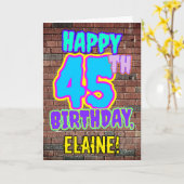 45e verjaardag - Leuk, Urban Graffiti geïnspireerd Kaart (Gele Bloem)