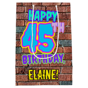 45e verjaardag: Leuk, Urban Graffiti geïnspireerd  Medium Cadeauzakje