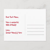 45e verjaardag - Leuk vuurwerkpatroon + Regenboog Briefkaart (Achterkant)