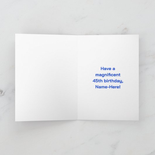 45e verjaardag: Leuke regenboog #, Aangepaste naam Kaart (Binnen)