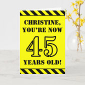 45e verjaardag: Leuke stencil stijl tekst, aangepa Kaart (Gele Bloem)