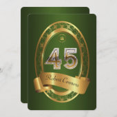 45e verjaardag, man verjaardagsfeestvrouw, elegant kaart (Voorkant / Achterkant)