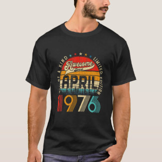 45e verjaardag Mannen april 1976 Vrouwen 45 T-shirt