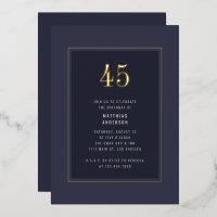 45e verjaardag minimaal Elegant Donkergoud Lijst