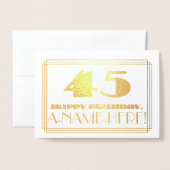 45e verjaardag; naam + Art Deco Geïnspireerd als " Folie Kaarten (Voorkant met envelop)