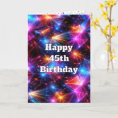 45e Verjaardag Neon Polygoon Abstract Kaart (Gele Bloem)